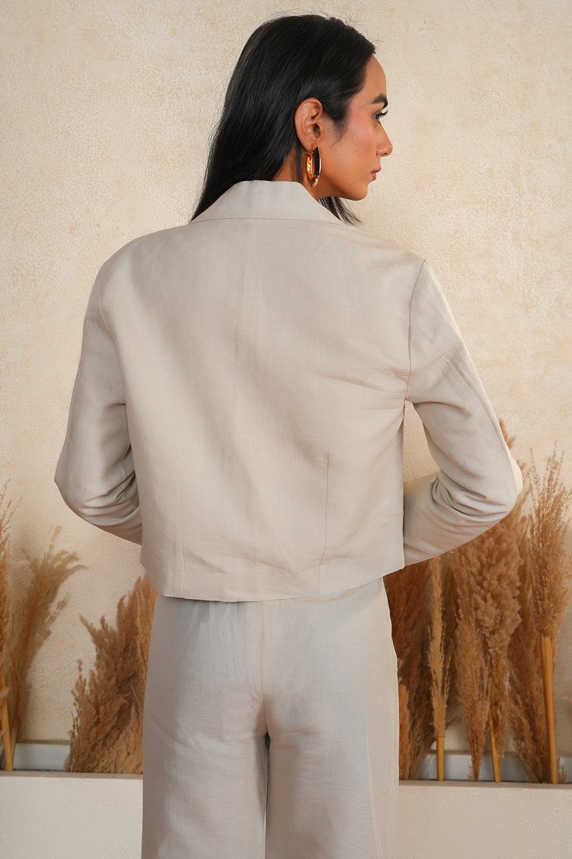 Sandshell Cropped Blazer