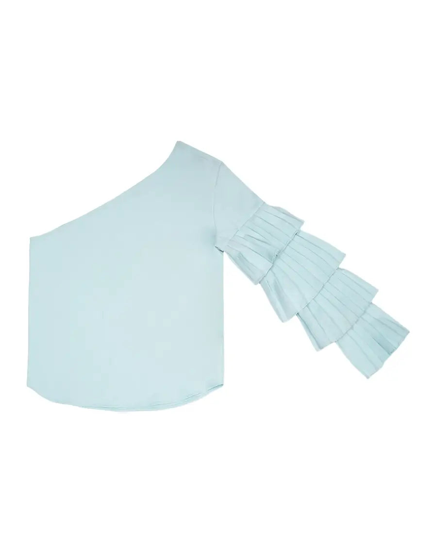 The ruffled enchantment top - Light Blue