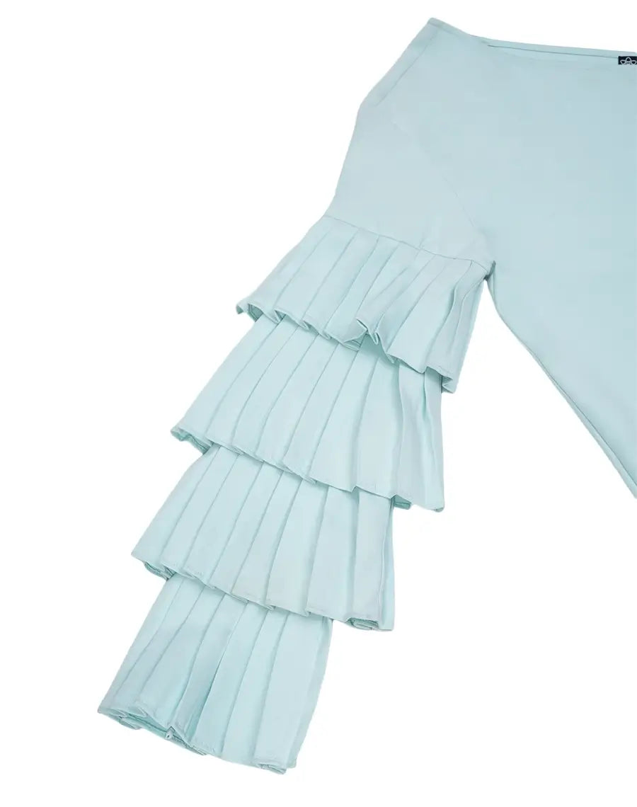 The ruffled enchantment top - Light Blue