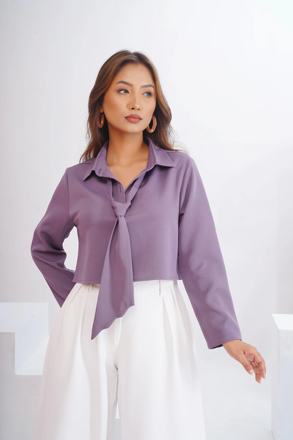 The versatile tie top - Lilac