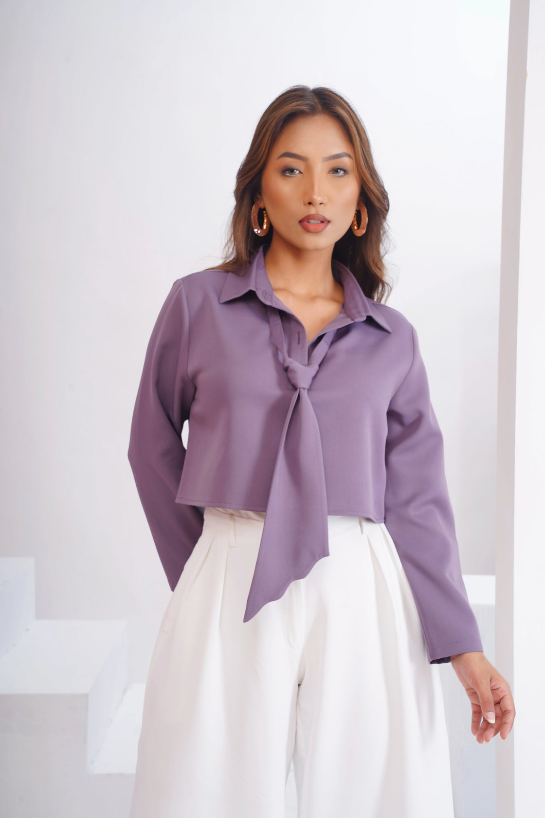 The versatile tie top - Lilac