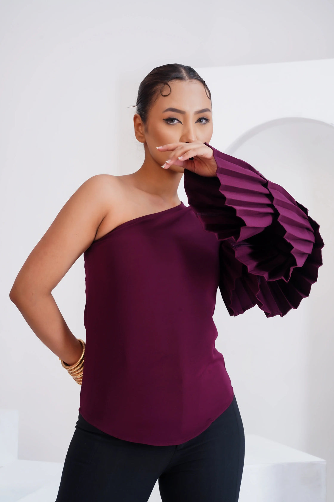 The ruffled enchantment top - Maroon