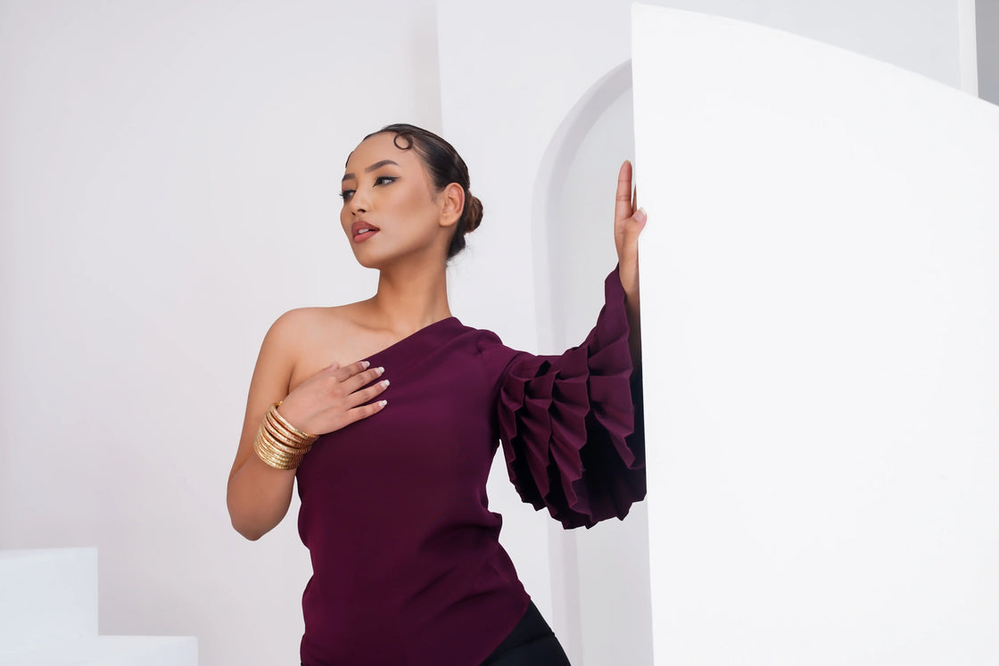 The ruffled enchantment top - Maroon