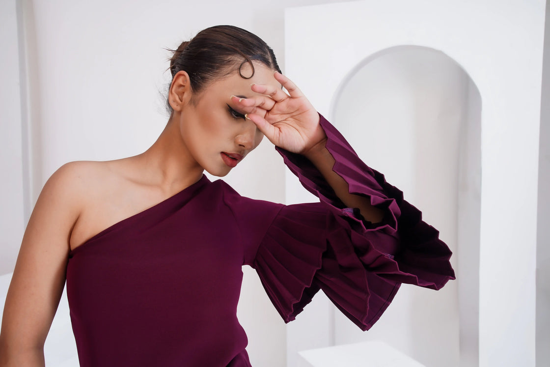 The ruffled enchantment top - Maroon