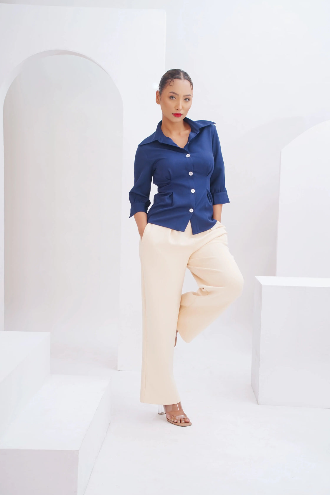 The Breeze blouse - Navy Blue
